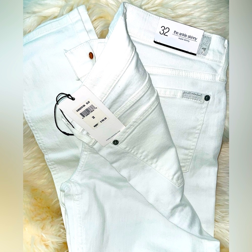 NWT 7 for all Mankind Jeans, pure white, size 32